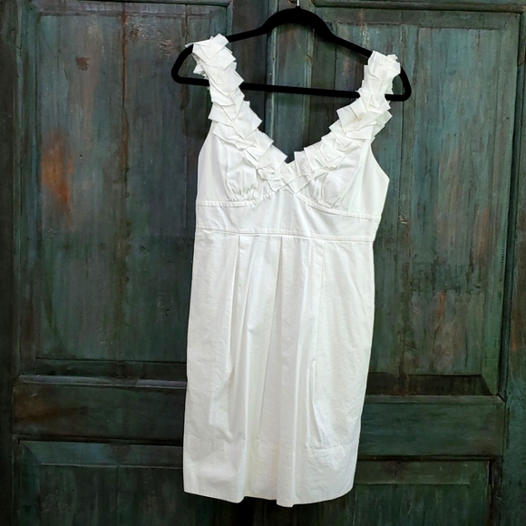 BCBGMaxAzria Kerry Coral Reef Ruffle V-Neck Mini Dress, Size 4 - Picture 2 of 11